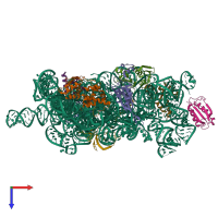 PDB entry 6w7w coloured by chain, top view.