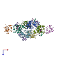 PDB entry 6w8b coloured by chain, top view.
