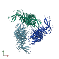 PDB entry 6w9c coloured by chain, front view.