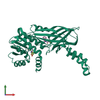 PDB entry 6wad coloured by chain, front view.