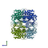 PDB entry 6wcx coloured by chain, side view.