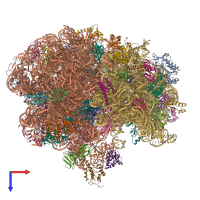 PDB entry 6wdc coloured by chain, top view.