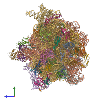 PDB entry 6wdd coloured by chain, side view.