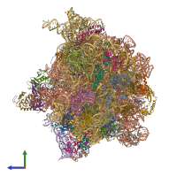 PDB entry 6wdh coloured by chain, side view.