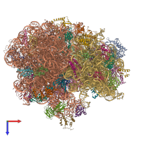 PDB entry 6wdj coloured by chain, top view.