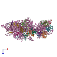 PDB entry 6wdr coloured by chain, top view.