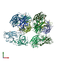 PDB entry 6wef coloured by chain, front view.