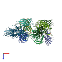 PDB entry 6wef coloured by chain, top view.