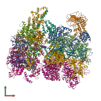 PDB entry 6wgi coloured by chain, front view.