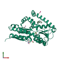 PDB 6wgm coloured by chain and viewed from the front.