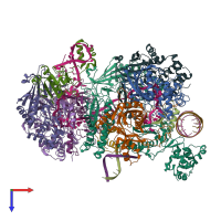 PDB entry 6whi coloured by chain, top view.