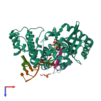 PDB entry 6wic coloured by chain, top view.