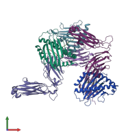 PDB entry 6wl2 coloured by chain, front view.