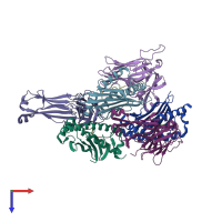 PDB entry 6wl2 coloured by chain, top view.