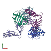 PDB entry 6wl3 coloured by chain, front view.