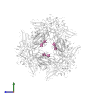 2-AMINO-2-HYDROXYMETHYL-PROPANE-1,3-DIOL in PDB entry 6wlc, assembly 1, side view.