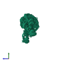 PDB entry 6wlo coloured by chain, ensemble of 80 models, side view.