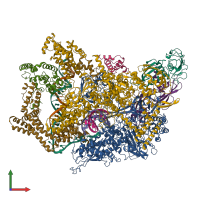 PDB entry 6wmr coloured by chain, front view.