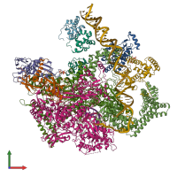 PDB entry 6wmt coloured by chain, front view.
