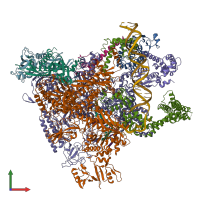 PDB entry 6wmu coloured by chain, front view.