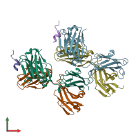 PDB entry 6wn4 coloured by chain, front view.