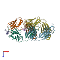 PDB entry 6wn4 coloured by chain, top view.