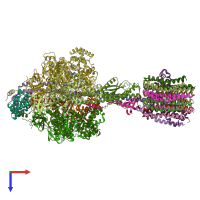 PDB entry 6wnq coloured by chain, top view.