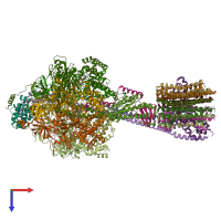 PDB entry 6wnr coloured by chain, top view.