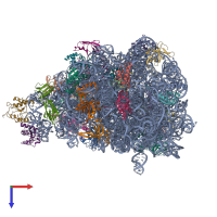 PDB entry 6wnt coloured by chain, top view.