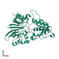 PDB entry 6wo0 coloured by chain, front view.