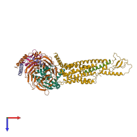 PDB entry 6wpw coloured by chain, top view.