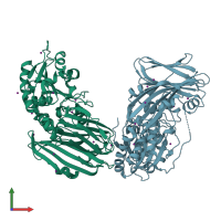 PDB entry 6wpx coloured by chain, front view.