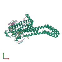 PDB entry 6wqa coloured by chain, front view.