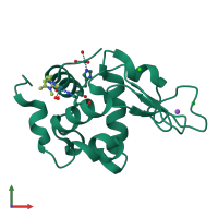 PDB entry 6wrm coloured by chain, front view.