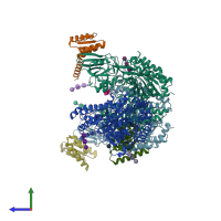 PDB entry 6wrv coloured by chain, side view.