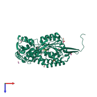 PDB entry 6wsa coloured by chain, top view.