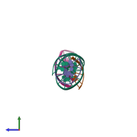 PDB entry 6wsn coloured by chain, side view.