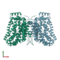 PDB entry 6wu4 coloured by chain, front view.