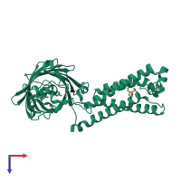 PDB entry 6wvi coloured by chain, top view.