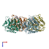 PDB entry 6wvm coloured by chain, top view.