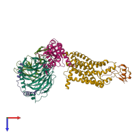 PDB entry 6wwz coloured by chain, top view.