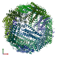 PDB entry 6wx6 coloured by chain, front view.