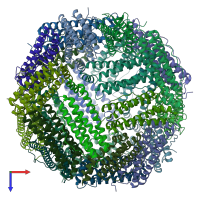 PDB entry 6wx6 coloured by chain, top view.