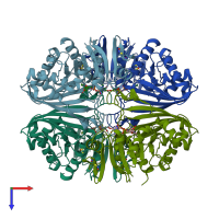 PDB entry 6wyc coloured by chain, top view.