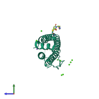 PDB entry 6wyf coloured by chain, side view.