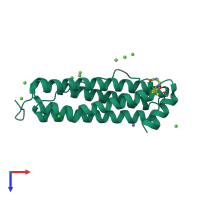 PDB entry 6wyf coloured by chain, top view.