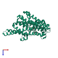PDB entry 6wyj coloured by chain, top view.