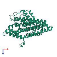 PDB entry 6wyk coloured by chain, top view.