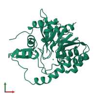 PDB entry 6wym coloured by chain, front view.