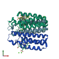 PDB entry 6wz7 coloured by chain, front view.
